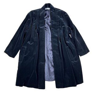 Vintage Forecaster of Boston Coat Women’s 10 Black Velvet Oversized Open Front